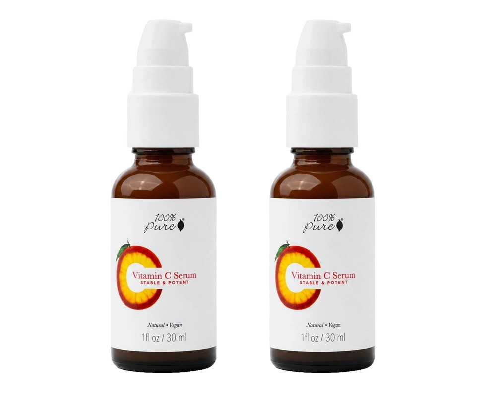 (2 Bottles) 100% Pure Vitamin C Serum 1 oz/30 ml each Brightening Serum SEALED!